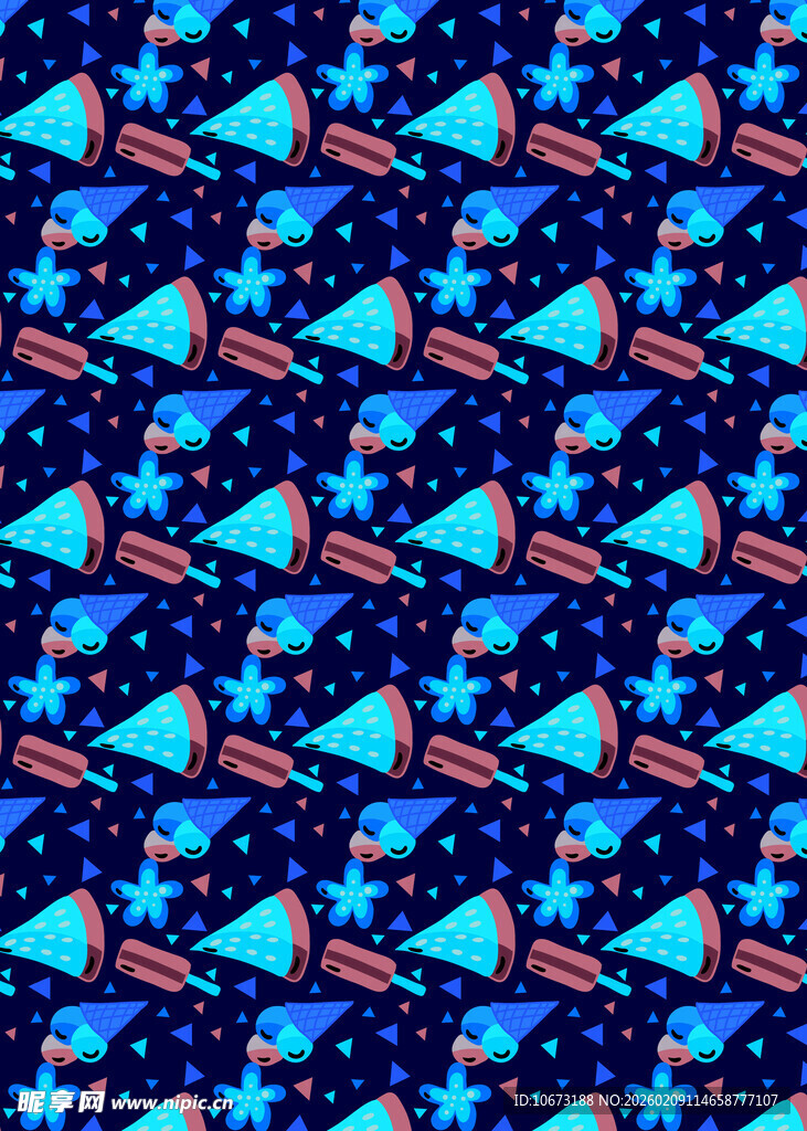 蓝底星星三角图案背景