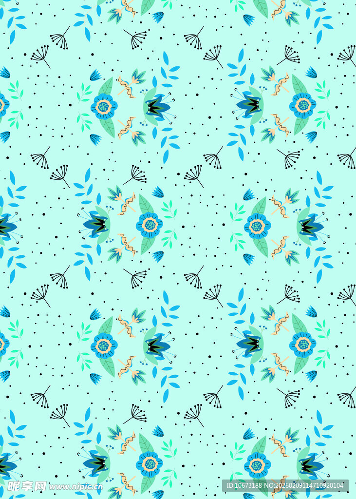 清新蓝绿几何图案纹理