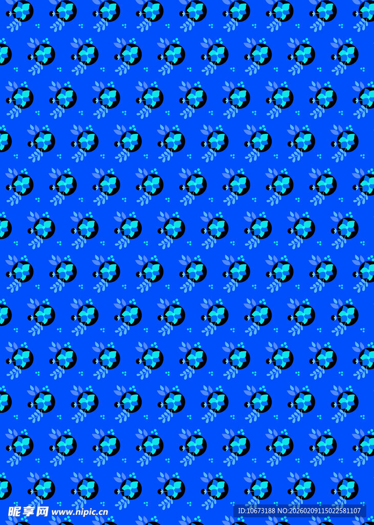 蓝色圆形图案纹理背景