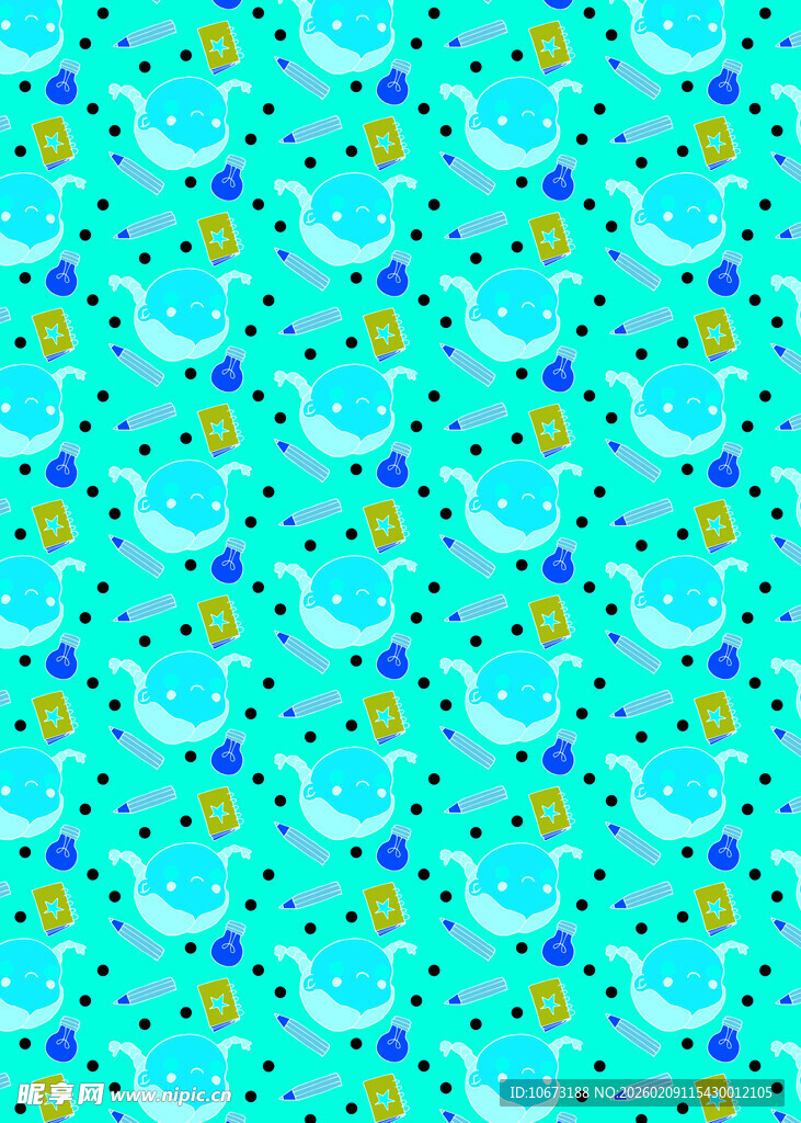 蓝绿底色多彩图案纹理