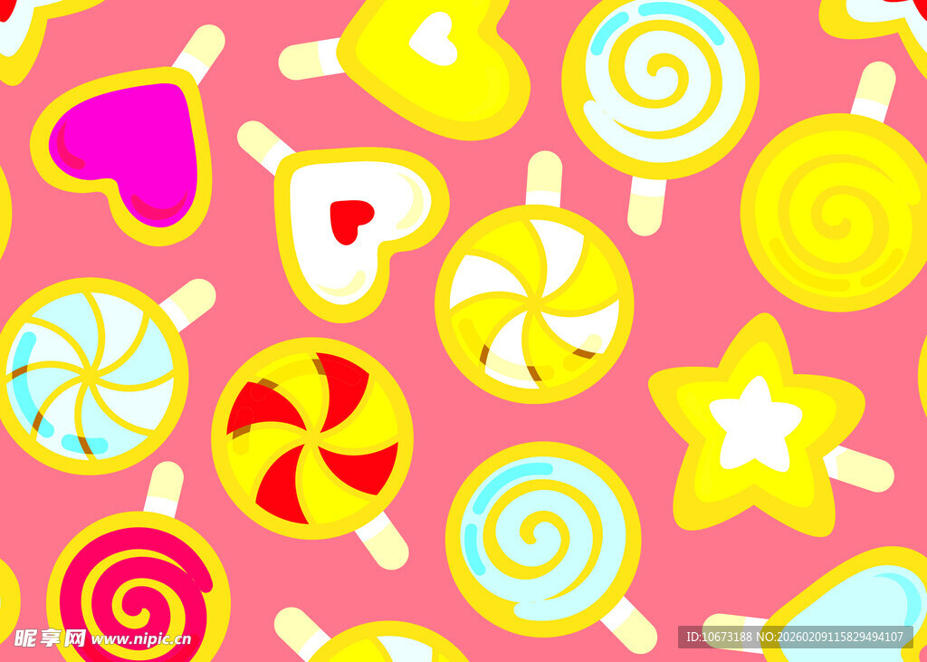 缤纷可爱糖果图案背景