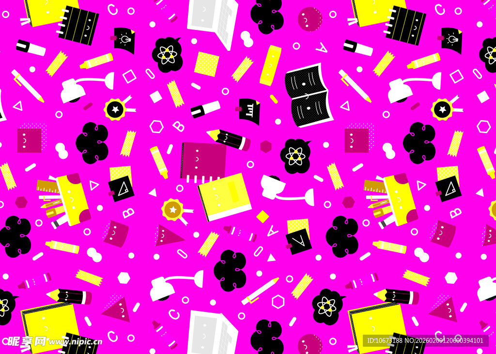 缤纷多彩卡通元素图案