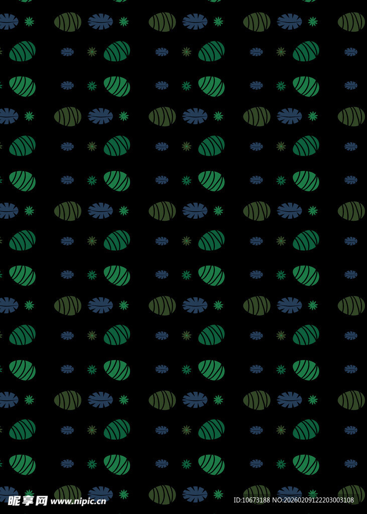 多彩圆点黑色背景图案