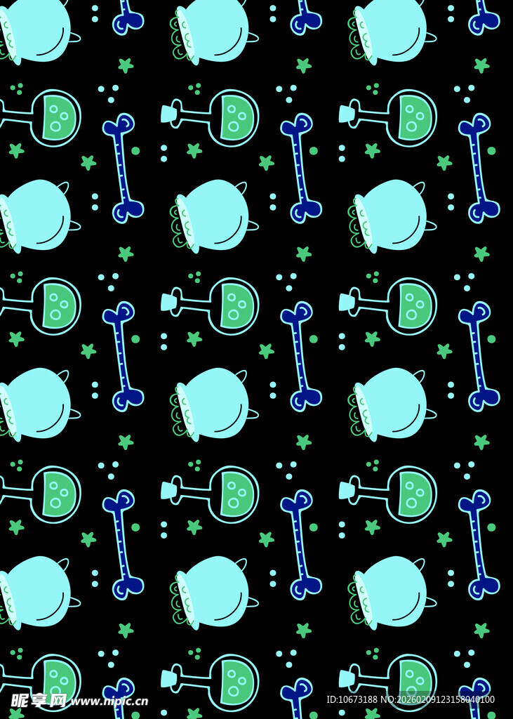 骷髅哑铃健身元素图案