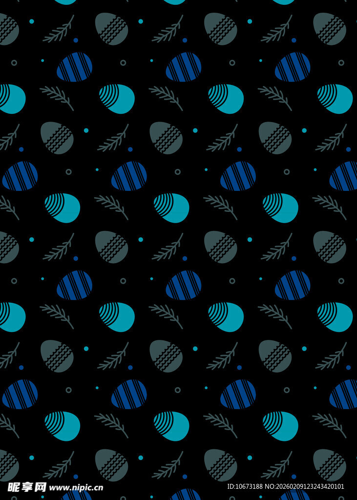 黑色背景上的多彩几何图案