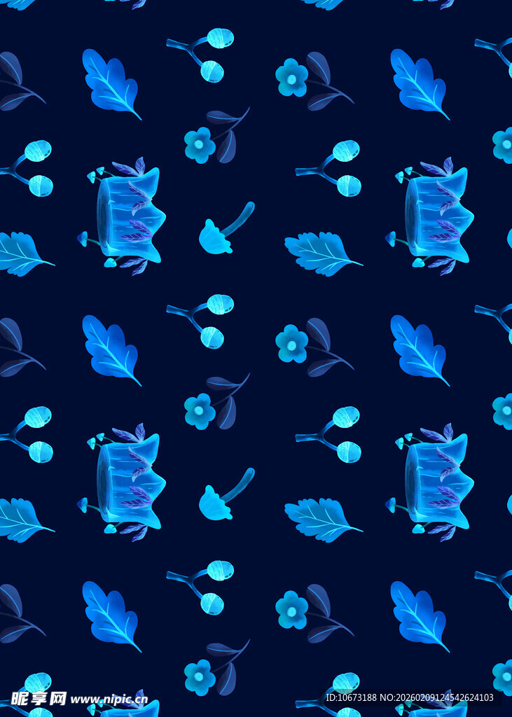 蓝色梦幻图案纹理背景