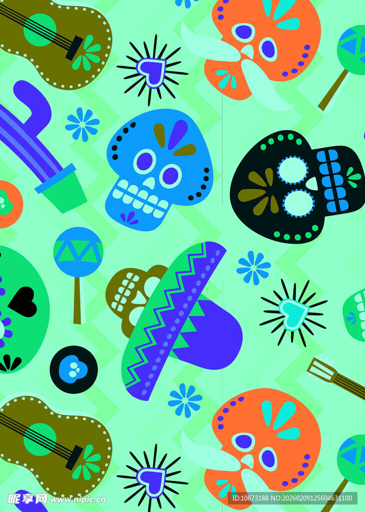 多彩墨西哥风情图案元素