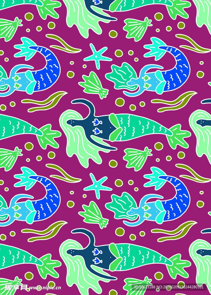 多彩奇幻动物花纹图案