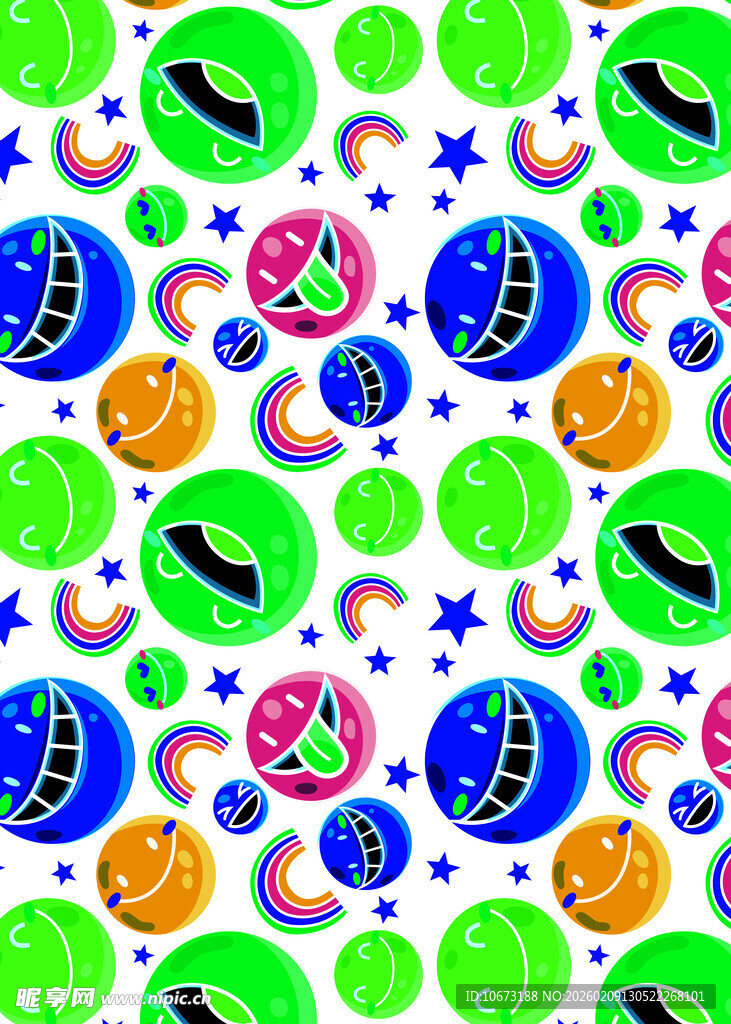 多彩星球图案背景素材