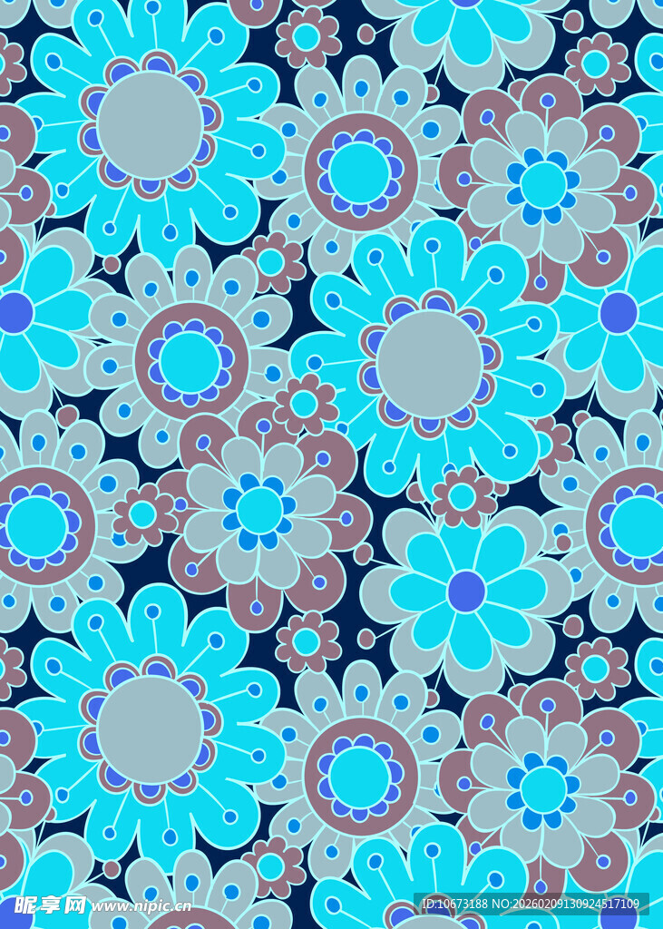 蓝紫色系花卉图案纹理