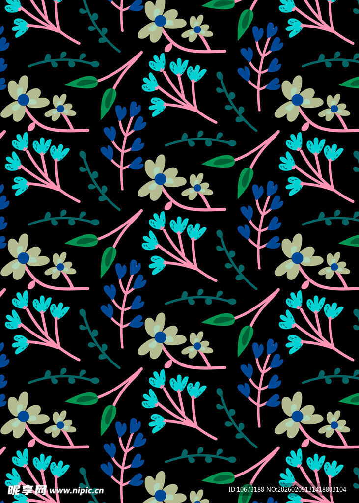 花卉图案无缝背景设计