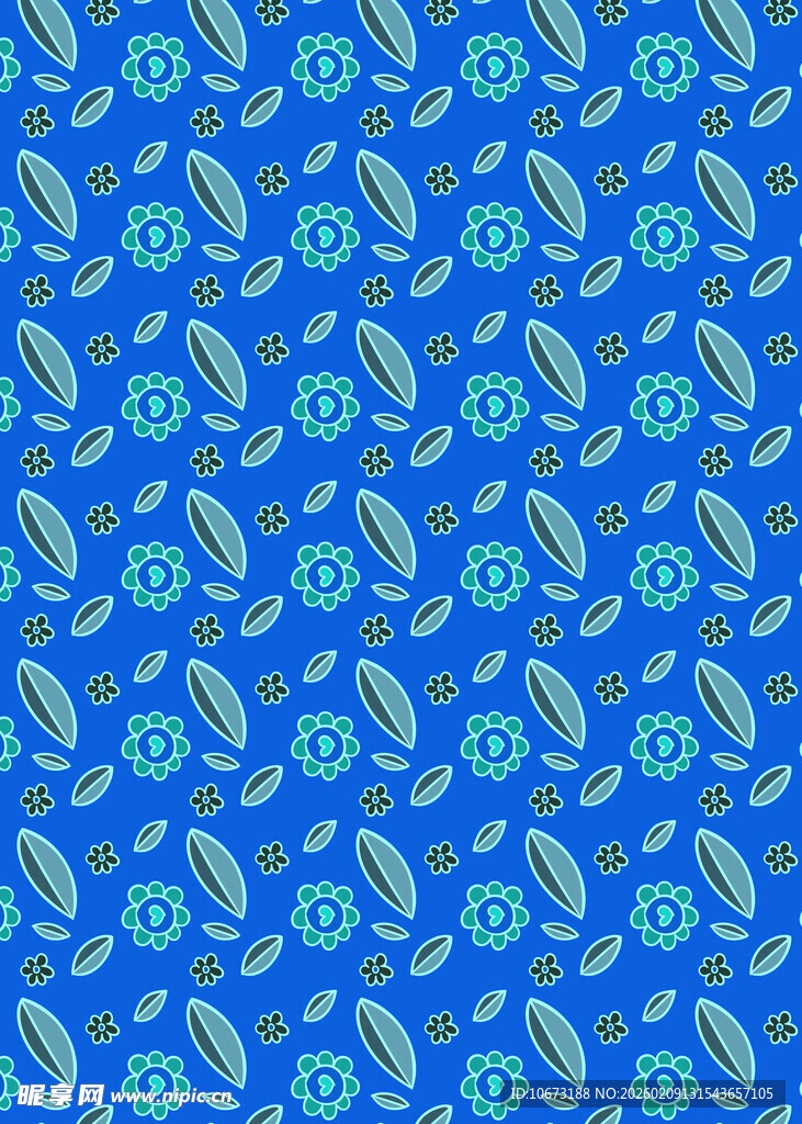 蓝色海洋元素无缝图案