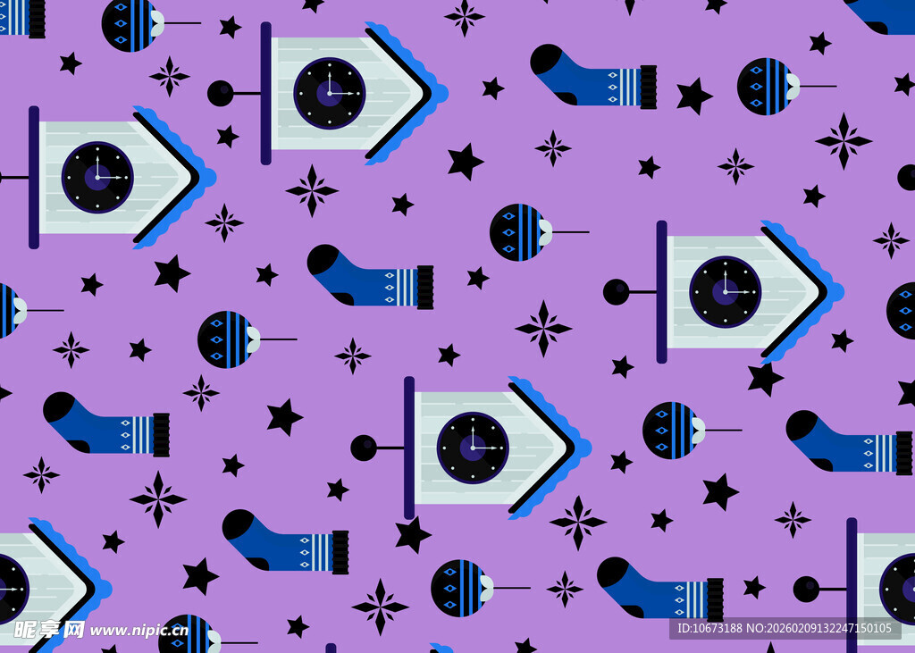 紫色几何图案无缝背景图