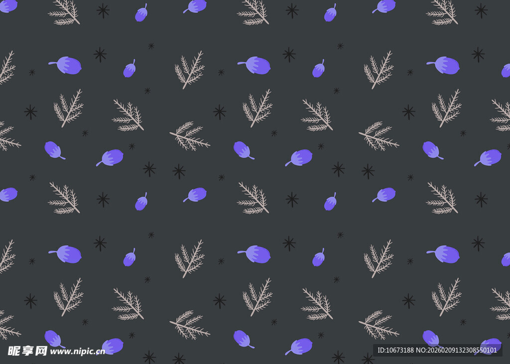 紫色花卉叶子图案背景