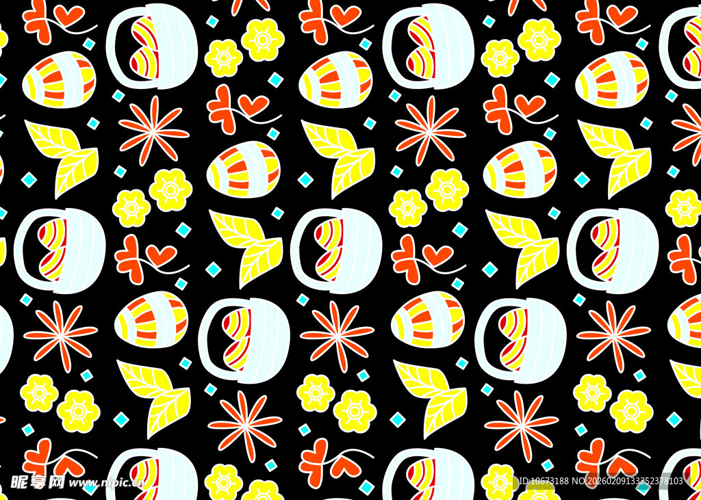 复古风多彩图案装饰元素