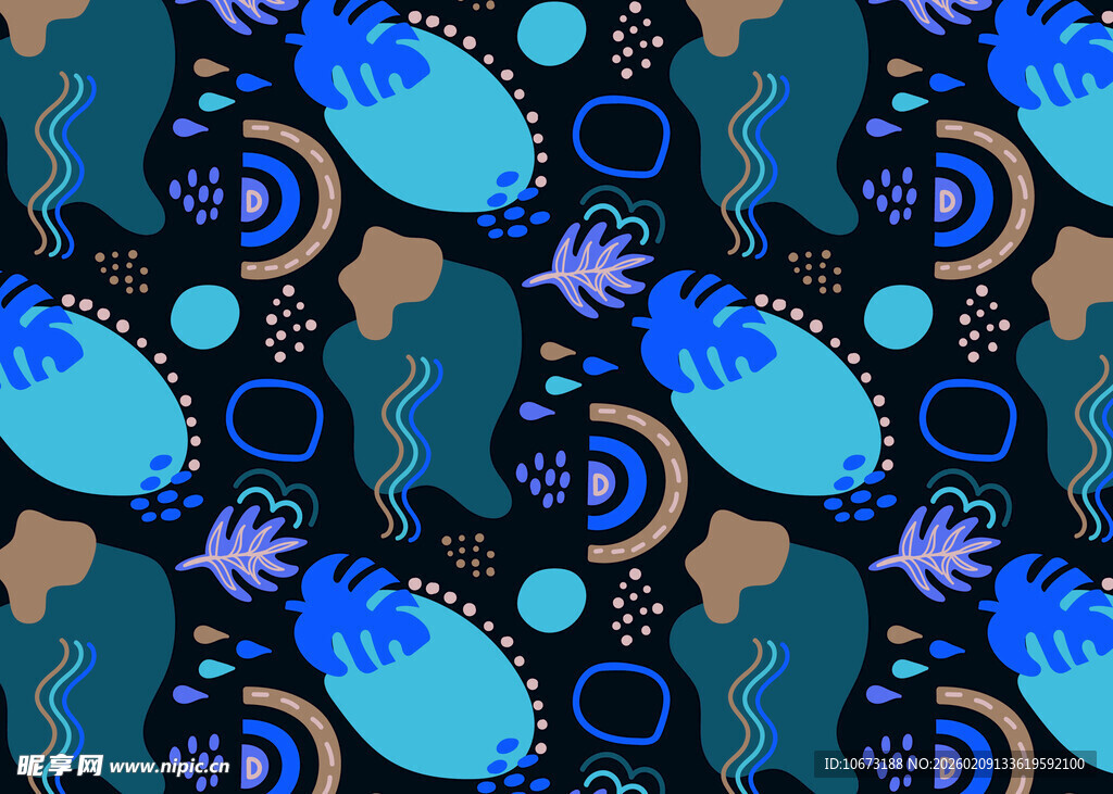 抽象海洋元素图案设计