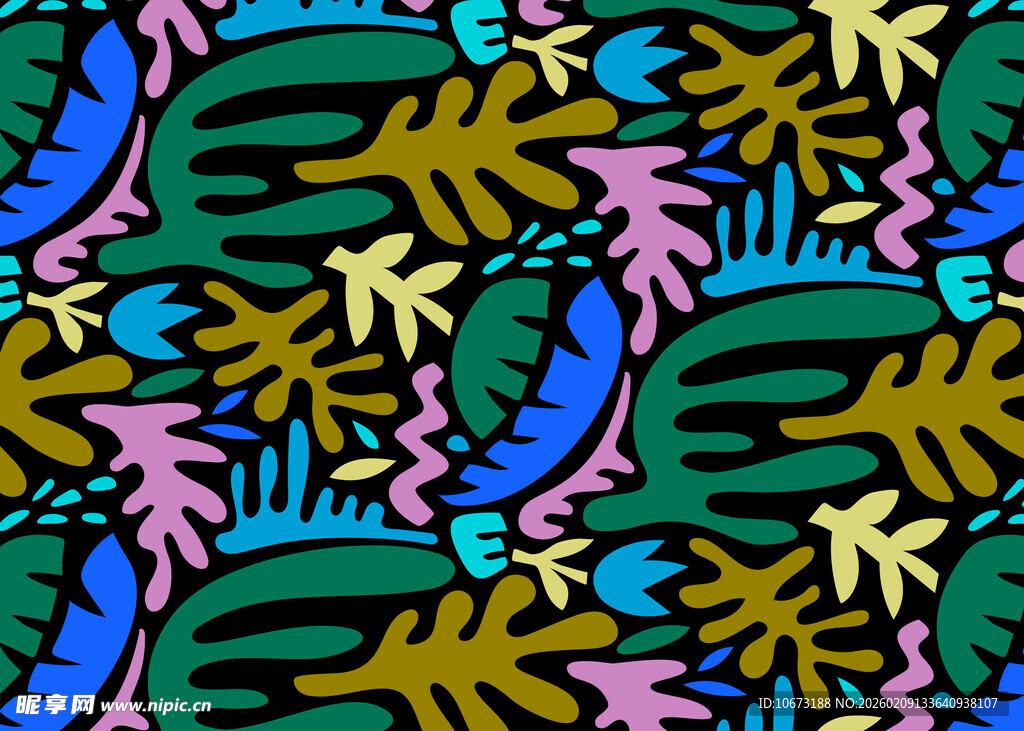多彩抽象树叶图案纹理