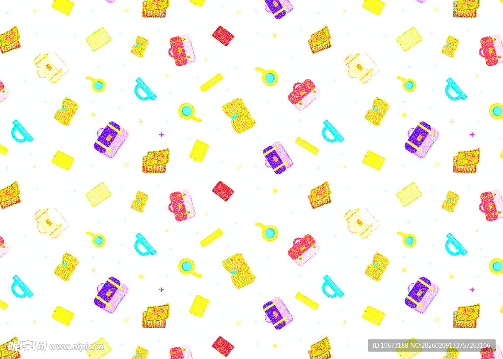 多彩卡通零食图案背景