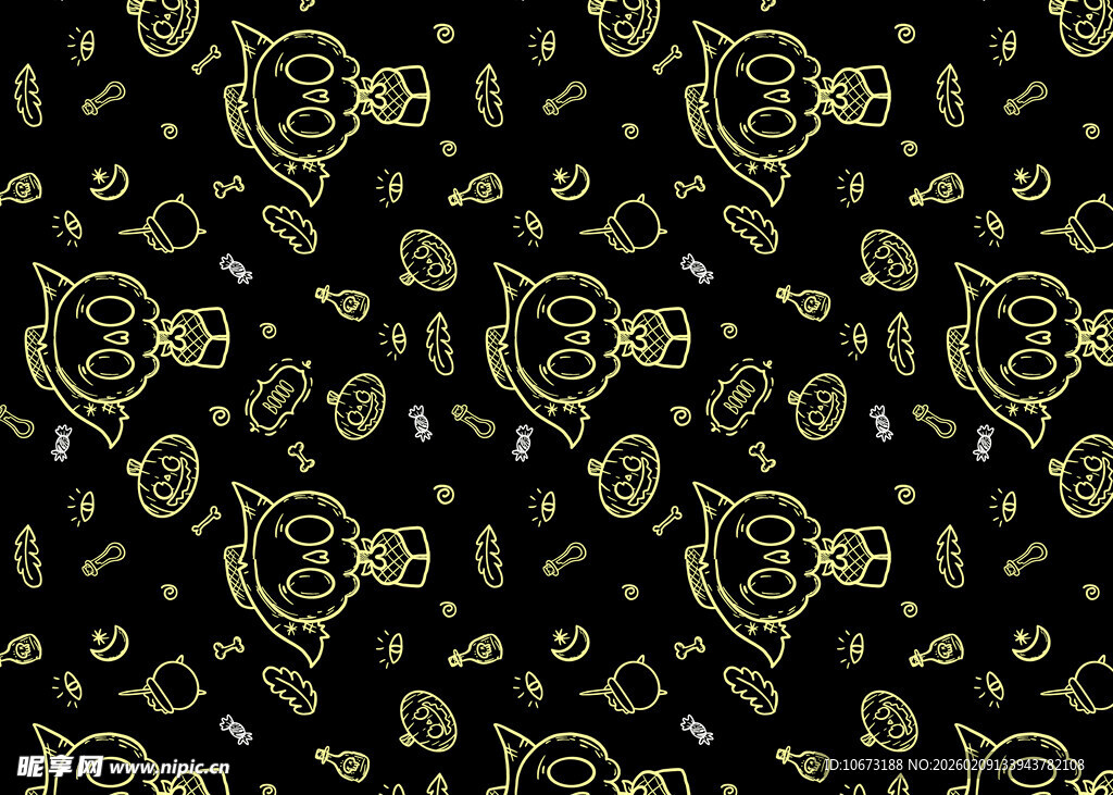 金色珠宝图案黑色背景纹理