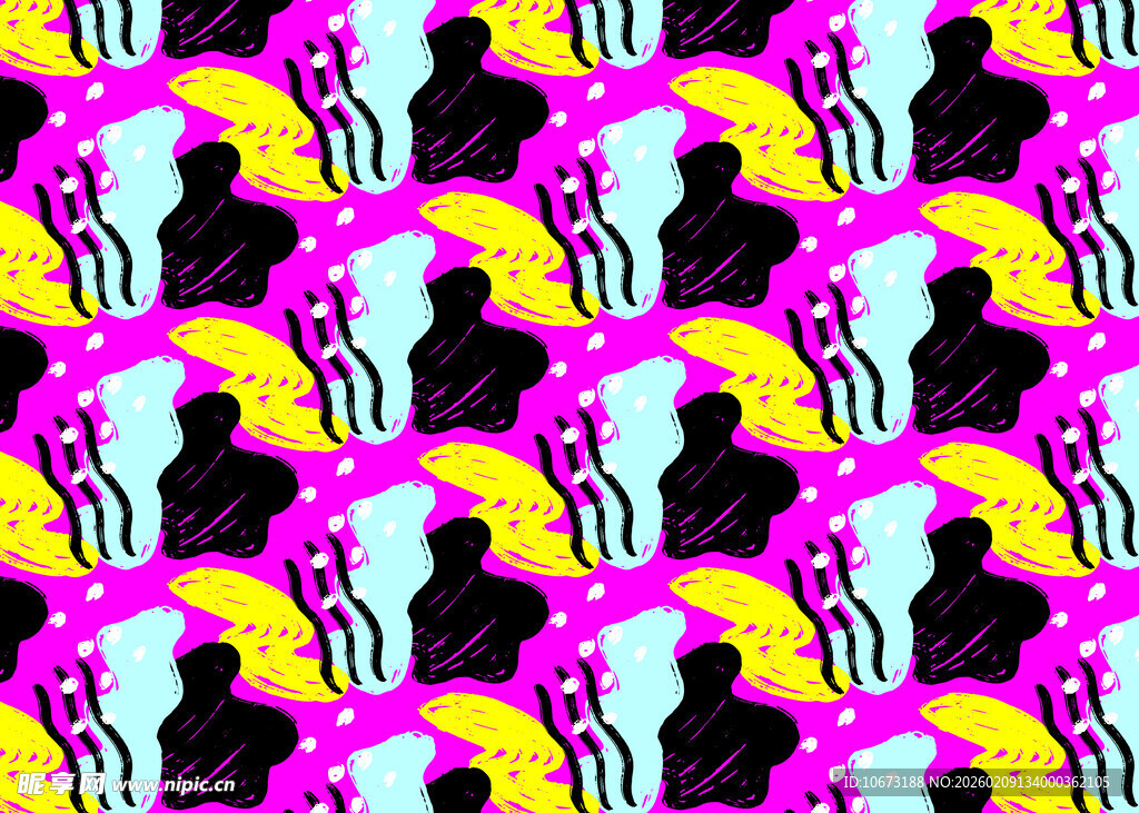 霓虹风格人物剪影图案