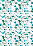 蓝绿花卉图案背景纹理