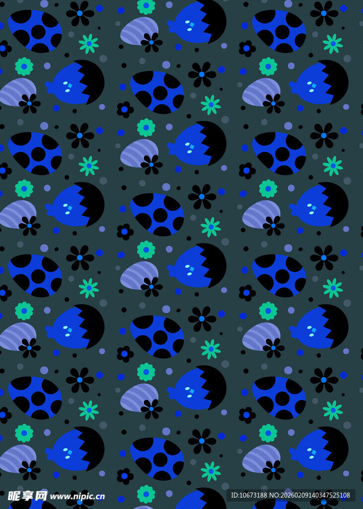 蓝绿黑相间的抽象图案