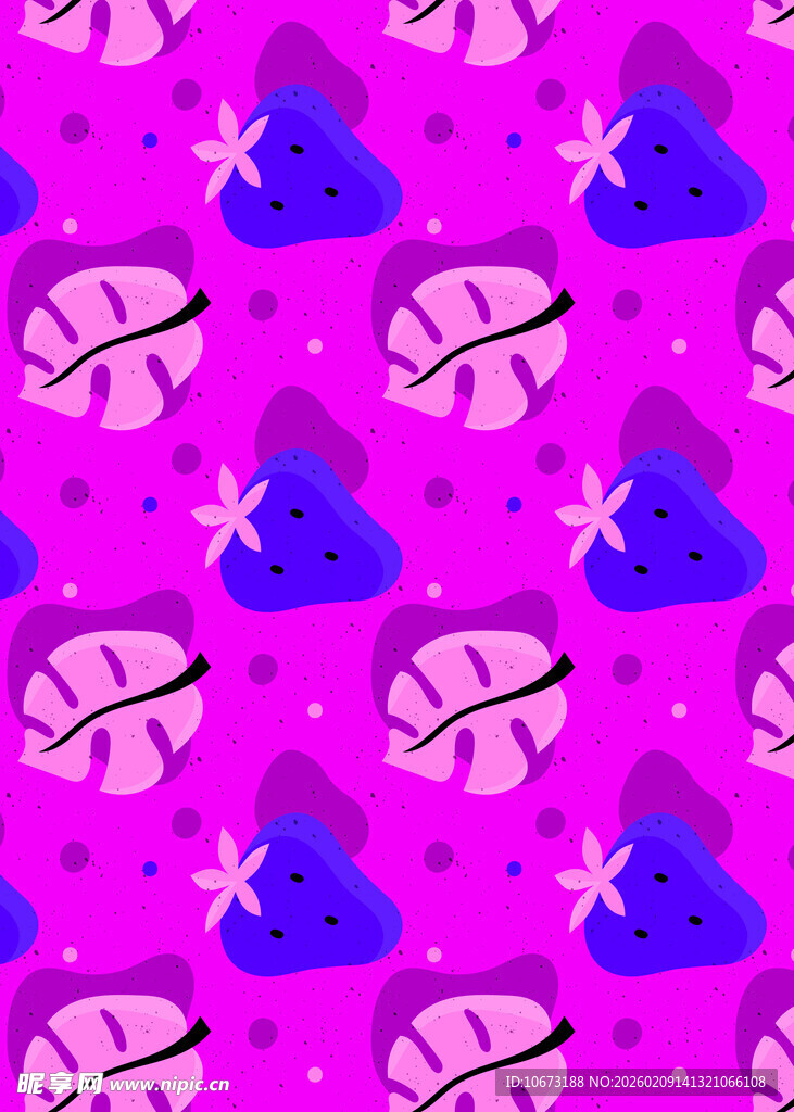 粉色背景水果图案无缝纹理