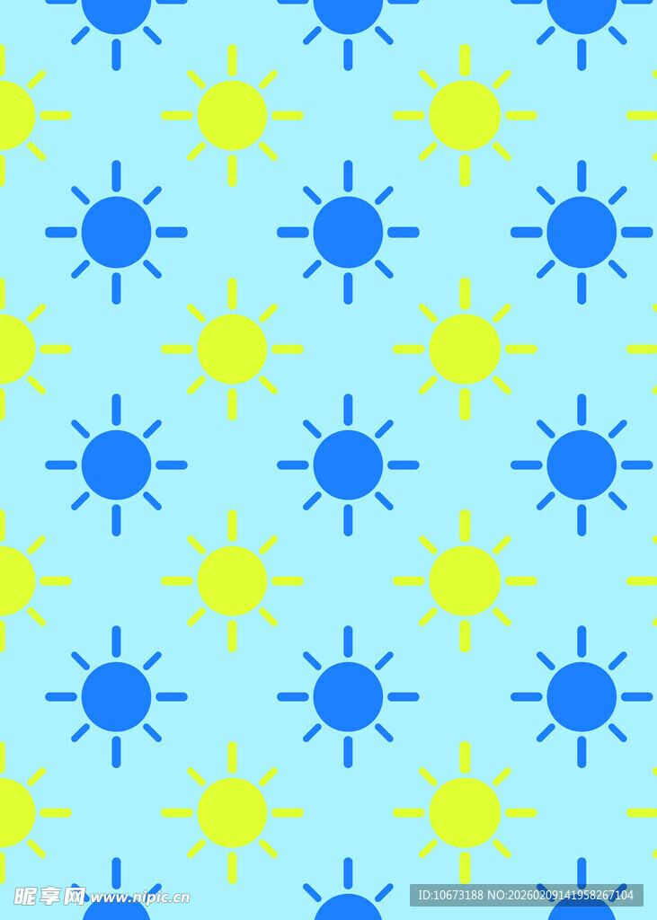 蓝底黄蓝相间太阳图案