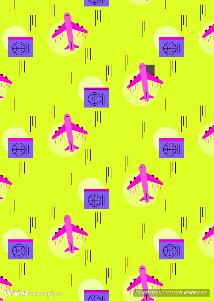 飞机行李箱图案背景图