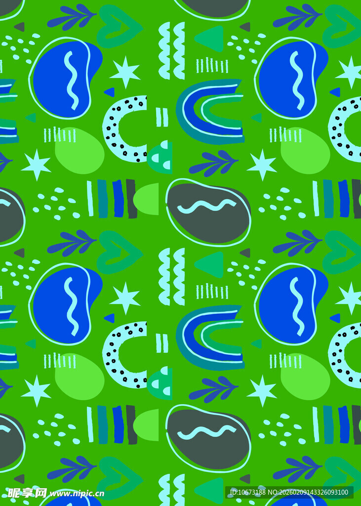 绿色几何图案无缝背景图