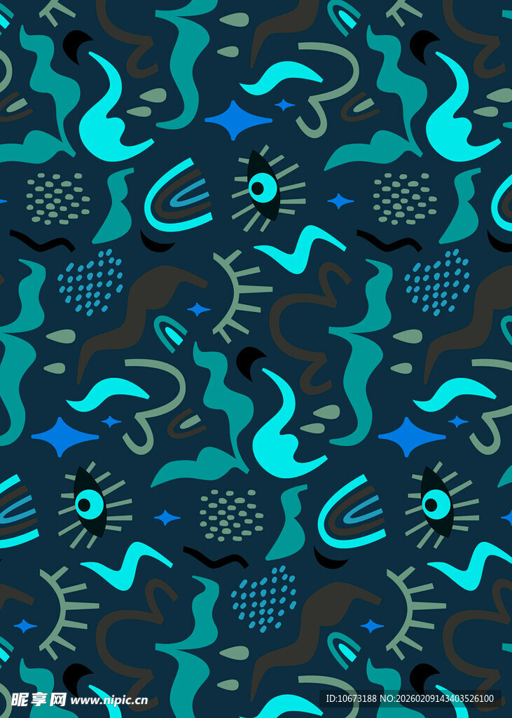 海洋生物图案的深色背景纹理