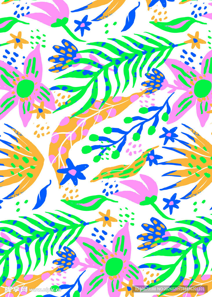 多彩植物花卉图案设计