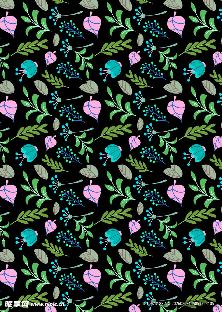 心形花卉图案背景纹理