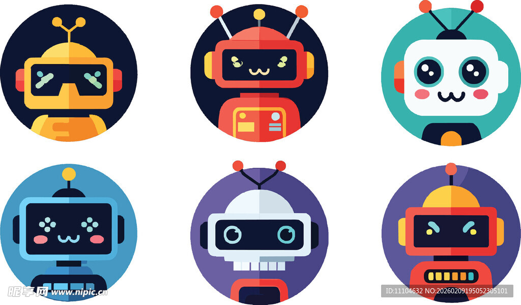 卡通机器人图标