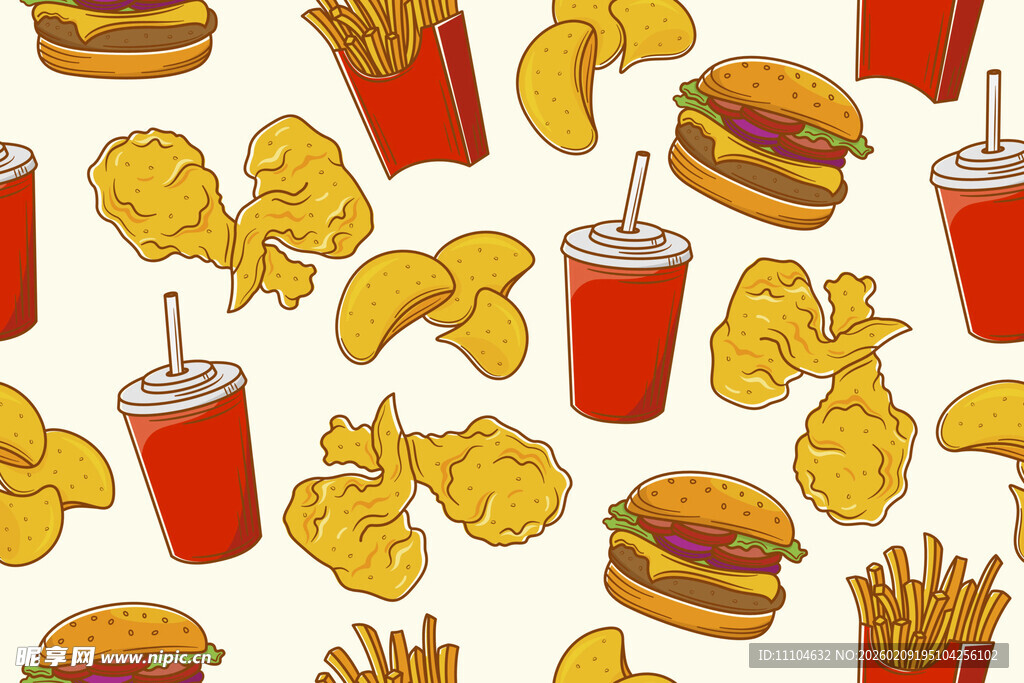快餐美食图案