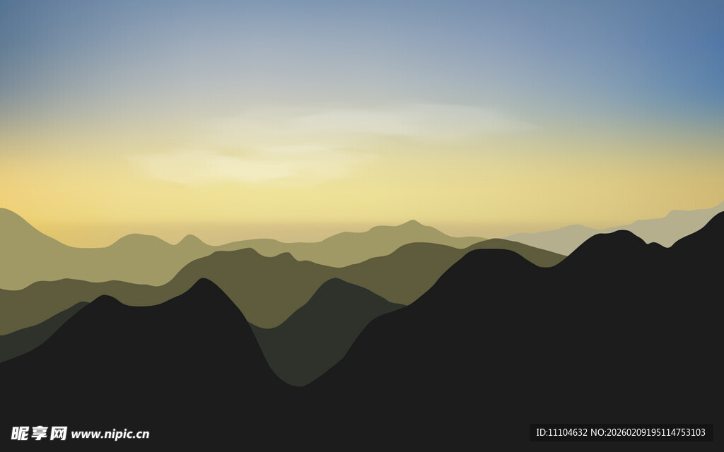 黄昏山峦
