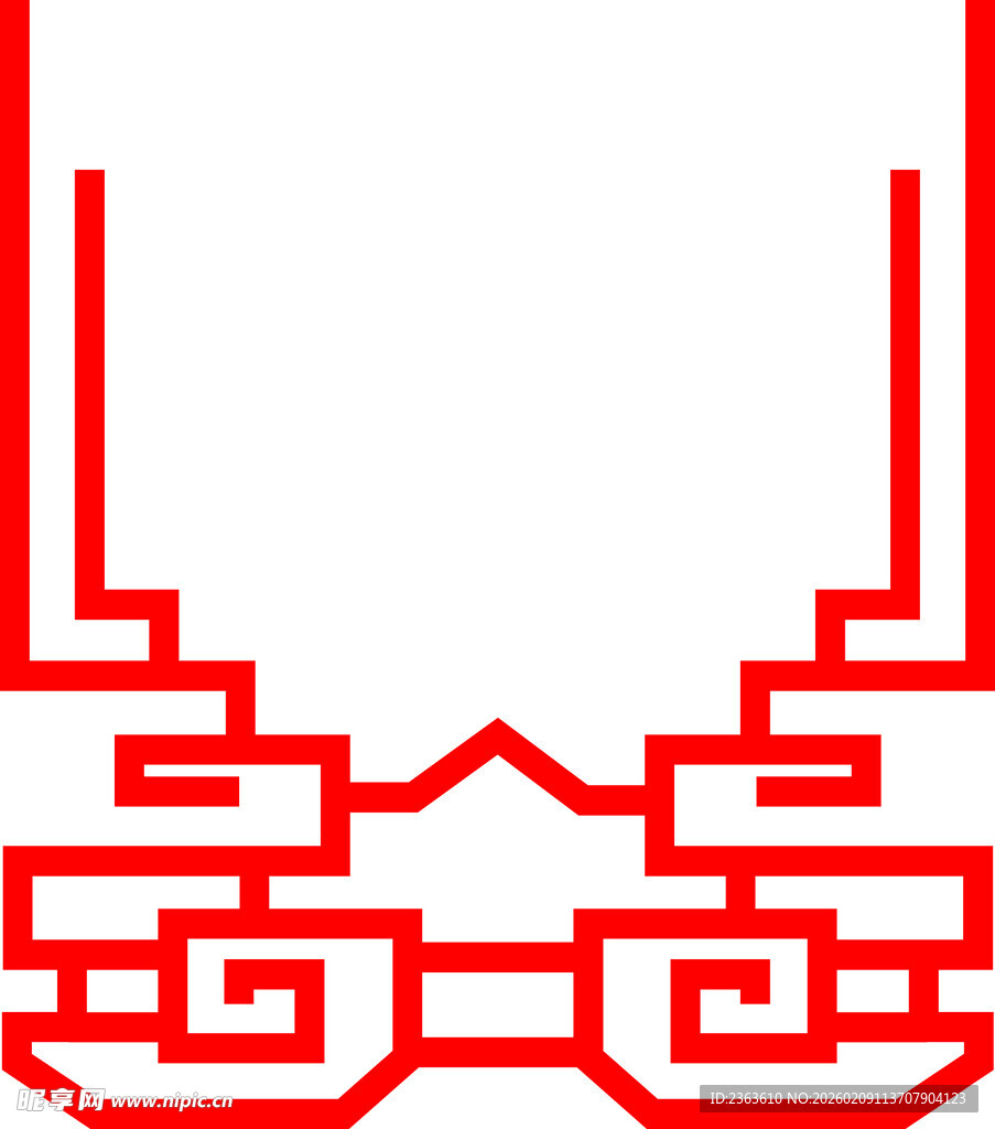 中式传统红色几何装饰图案