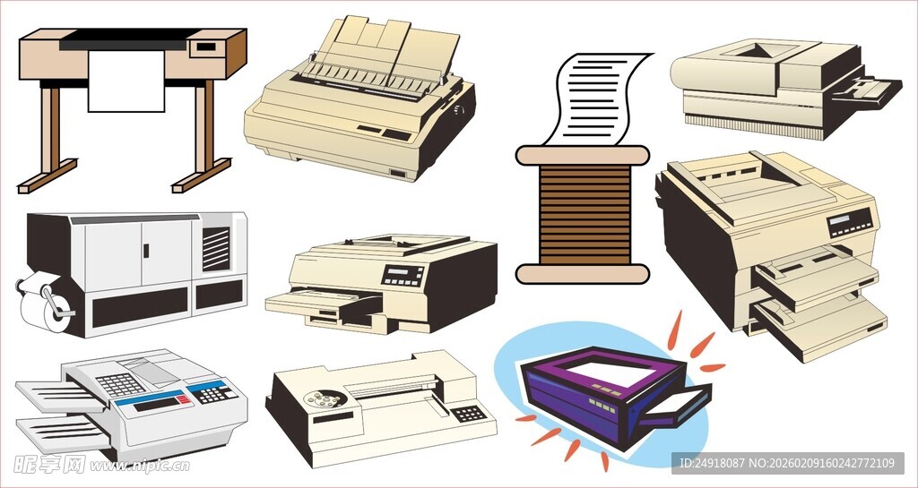 矢量打印机图标 