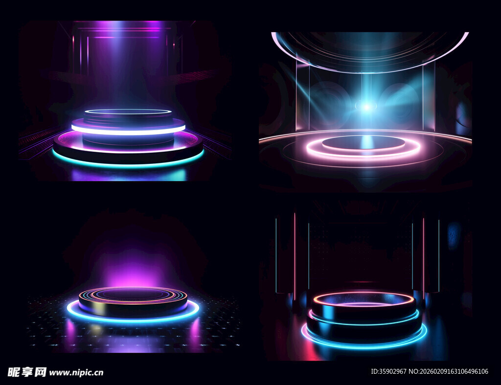炫彩发光舞台底座设计