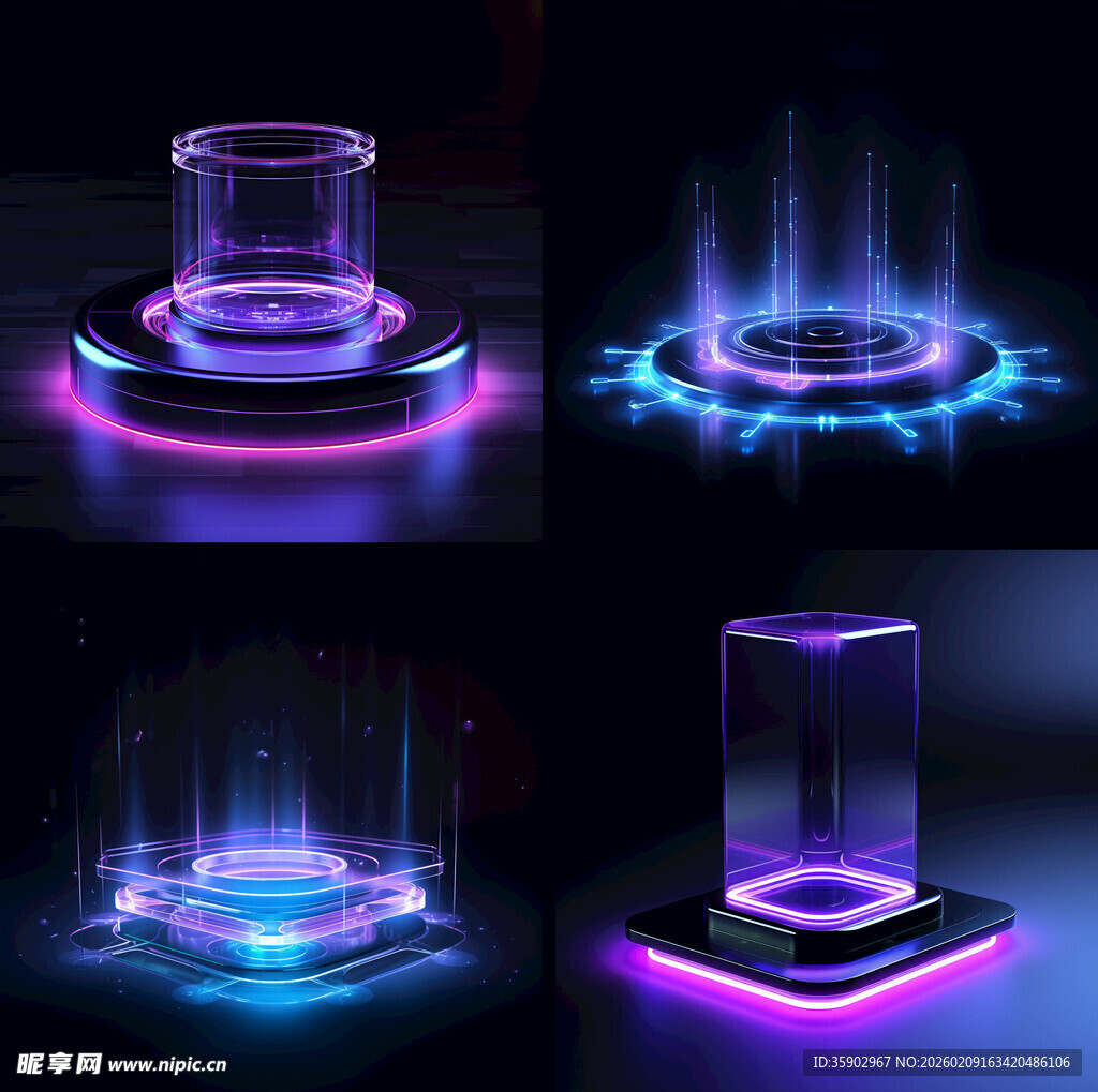 炫酷发光透明装置展示