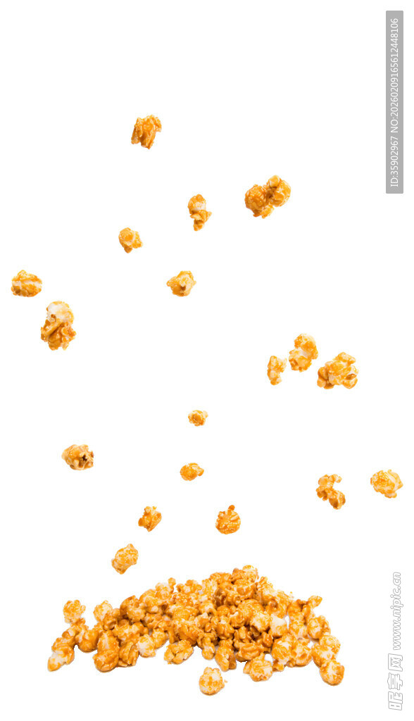 爆米花谷物洒落瞬间