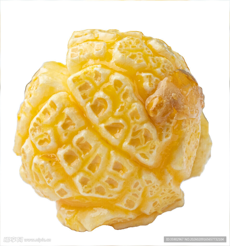 独特纹理的黄色爆米花