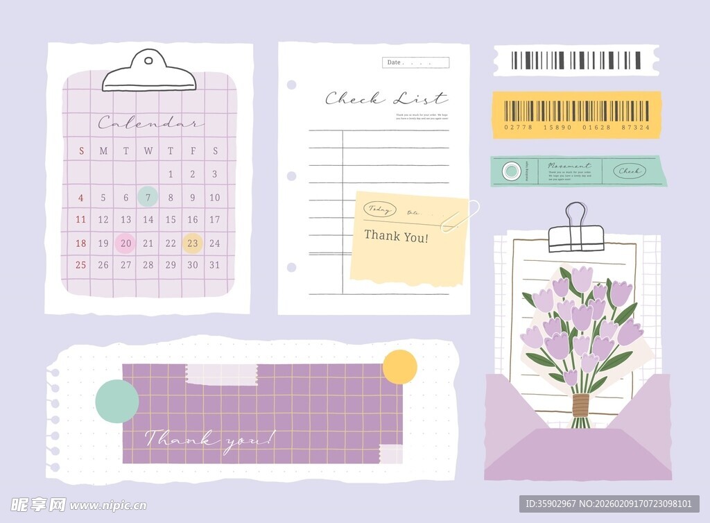 清新手账素材设计集合