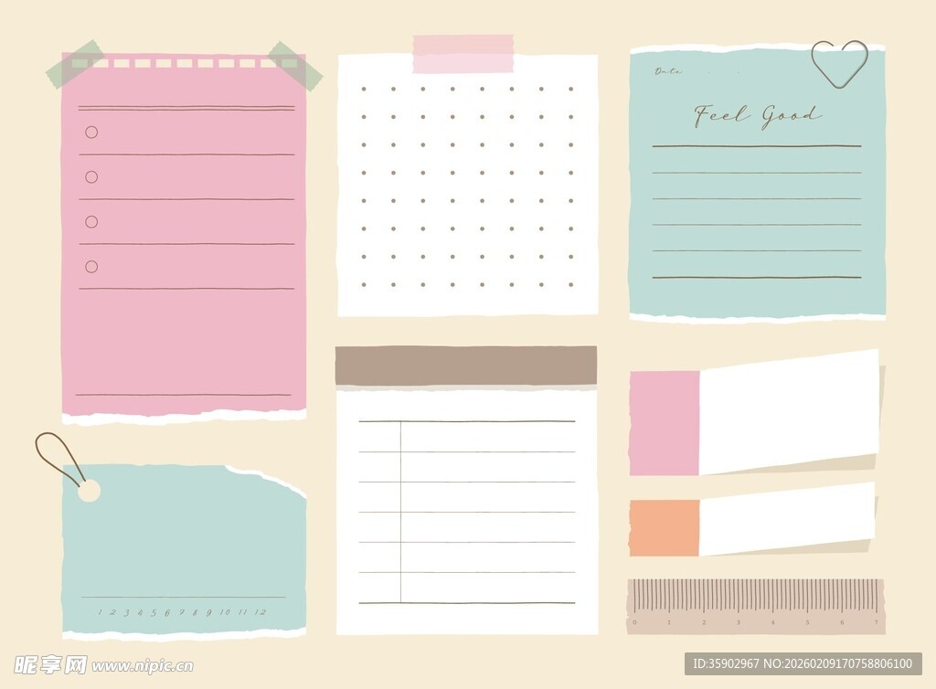 多彩便签与日历素材集合