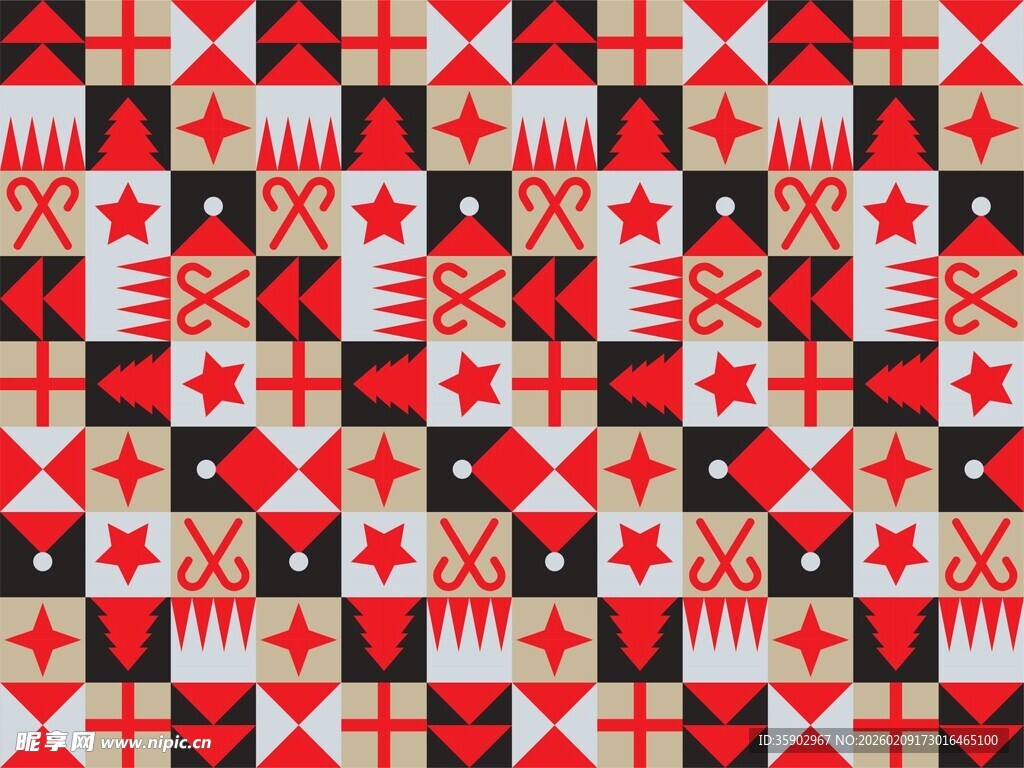 几何图案拼接的多彩织物