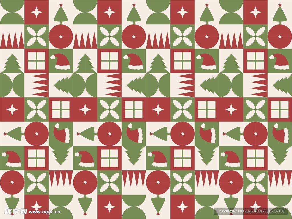 圣诞主题几何图案背景