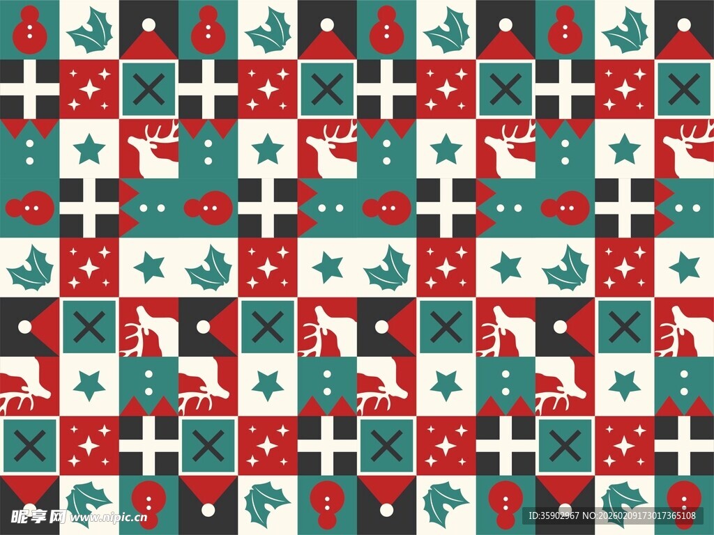 圣诞几何图案背景
