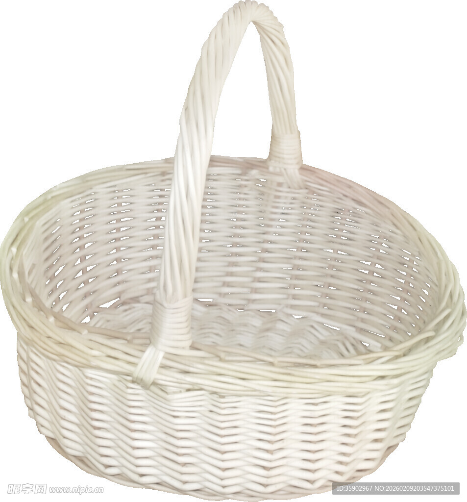 白色柳编手提篮