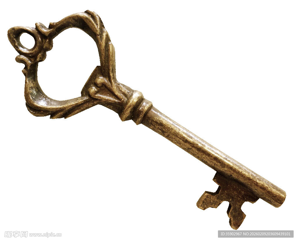 复古雕花青铜钥匙