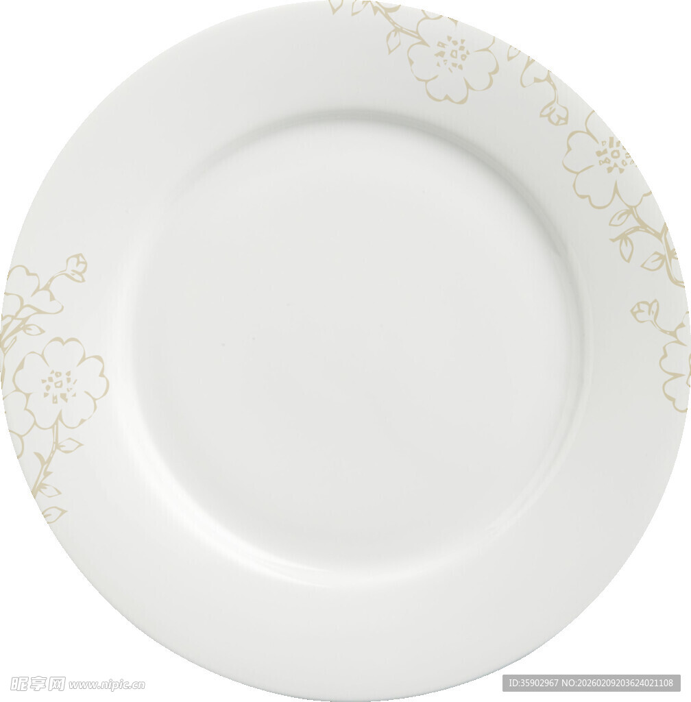白色金边精美装饰瓷盘